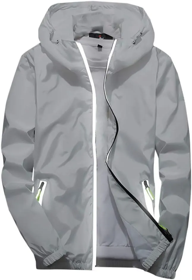 Men's Coat Rain Jacket Windbreaker Lightweight Shell Raincoat With Hood For Golf Hiking Travel, M-7XL