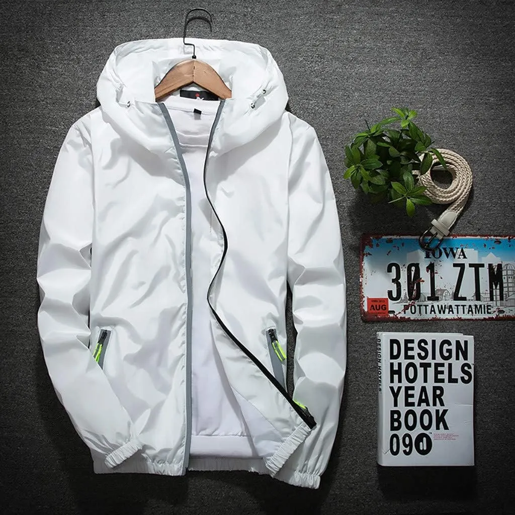 Men's Coat Rain Jacket Windbreaker Lightweight Shell Raincoat With Hood For Golf Hiking Travel, M-7XL