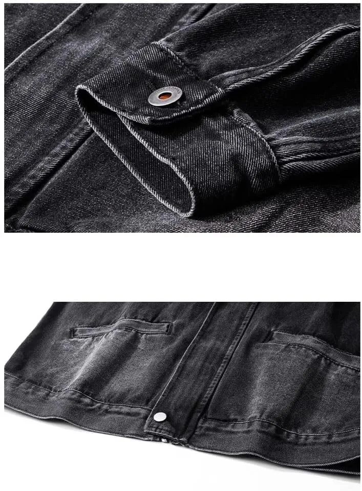 Men's Coat Spring Autumn American Workwear Lapel Casual Outerwear Denim Jacket