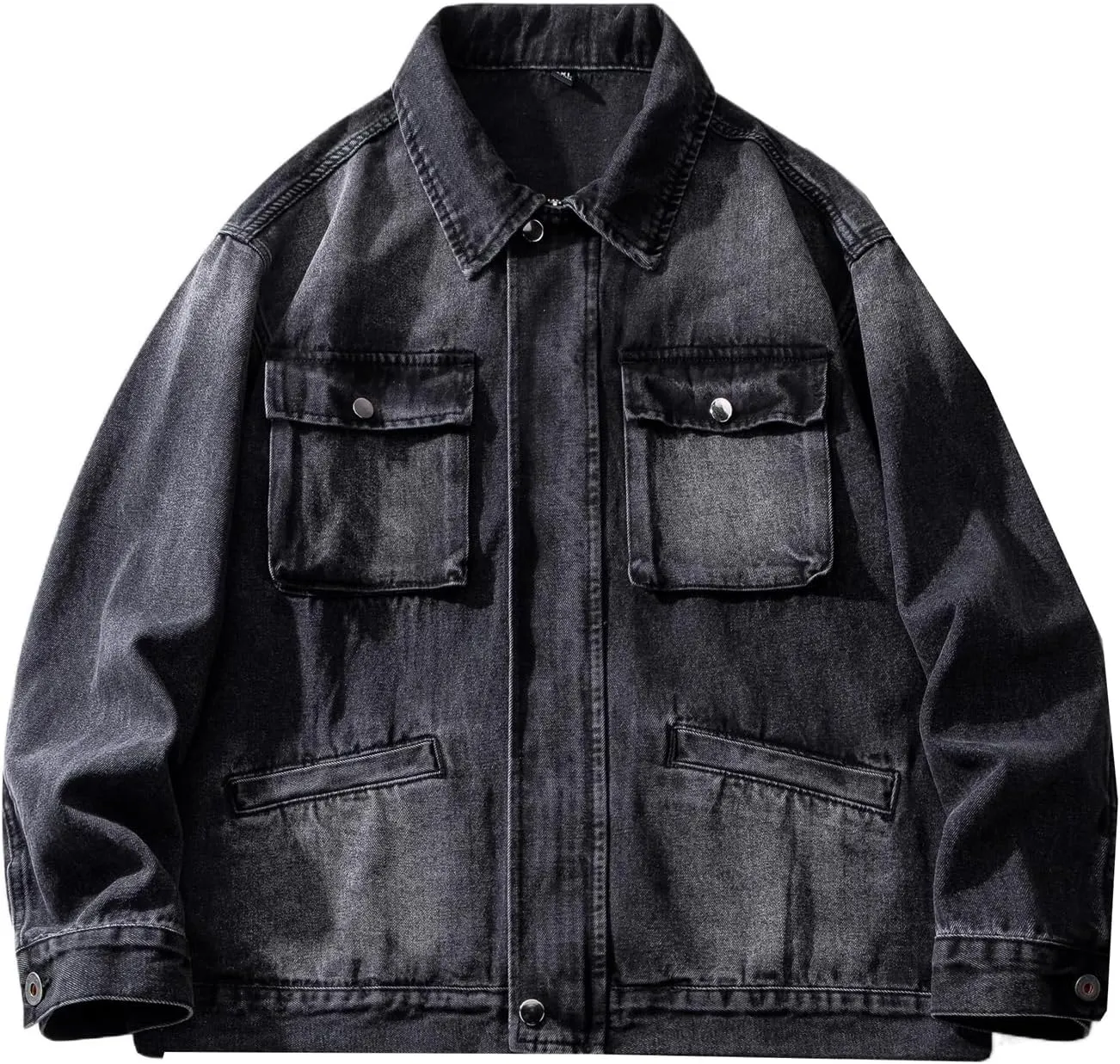 Men's Coat Spring Autumn American Workwear Lapel Casual Outerwear Denim Jacket