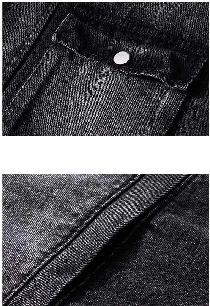 Men's Coat Spring Autumn American Workwear Lapel Casual Outerwear Denim Jacket