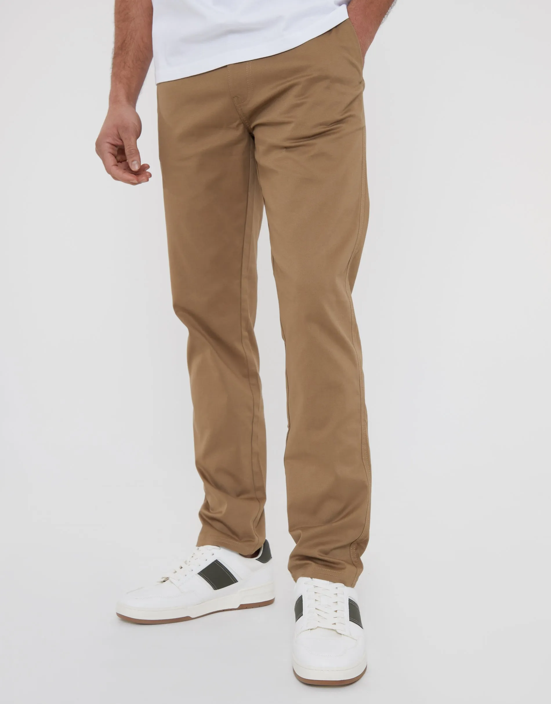 Men's Dark Stone Regular Fit Chino Trousers