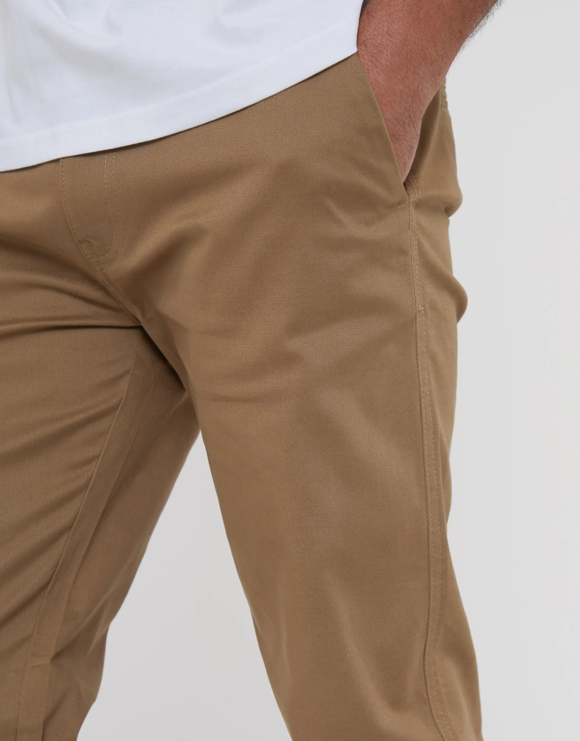 Men's Dark Stone Regular Fit Chino Trousers