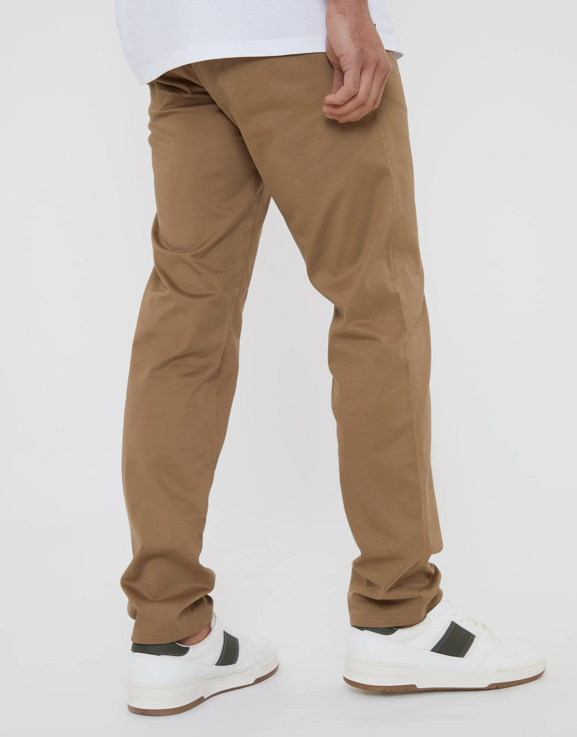 Men's Dark Stone Regular Fit Chino Trousers