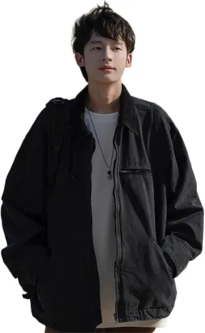 Men's Denim Jacket Spring American Casual Outerwear Coat for motorcycle riding