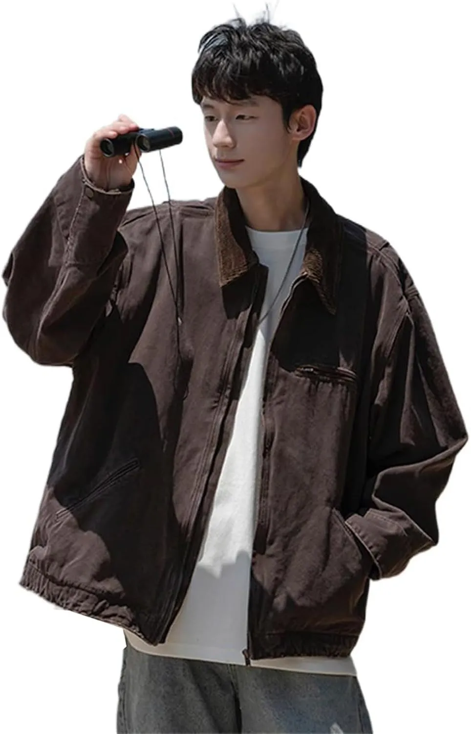 Men's Denim Jacket Spring American Casual Outerwear Coat for motorcycle riding