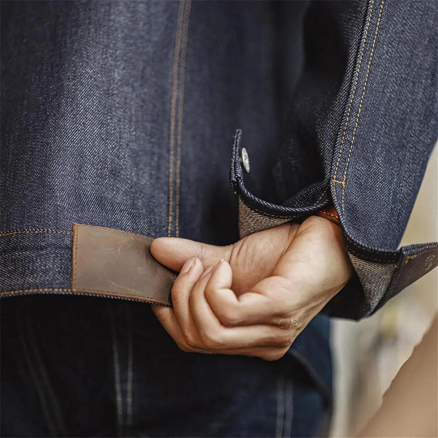 Men's Denim Jacket Vintage Lapel Denim Coat Classic Trucker Style Slim Fit Casual Outerwear