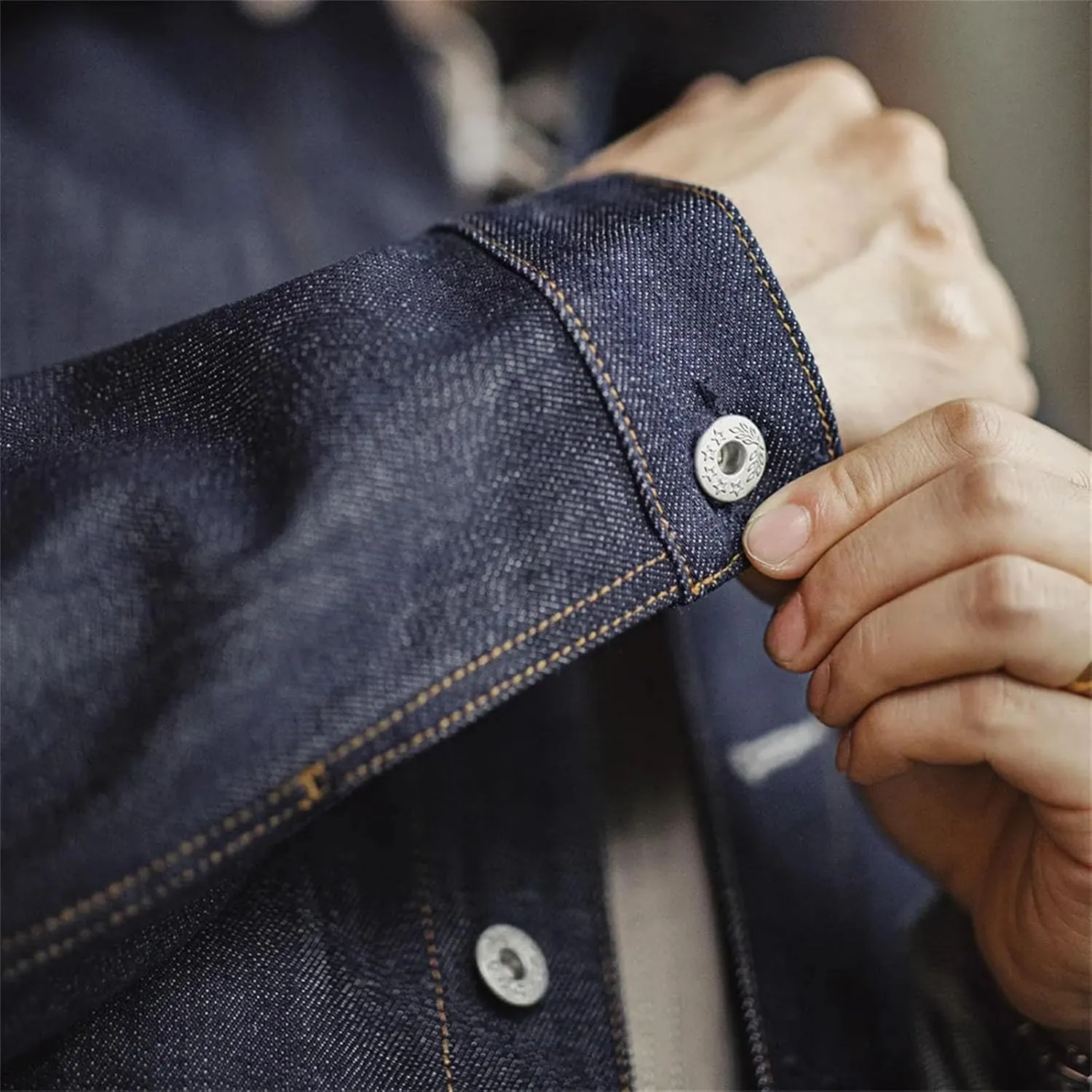 Men's Denim Jacket Vintage Lapel Denim Coat Classic Trucker Style Slim Fit Casual Outerwear