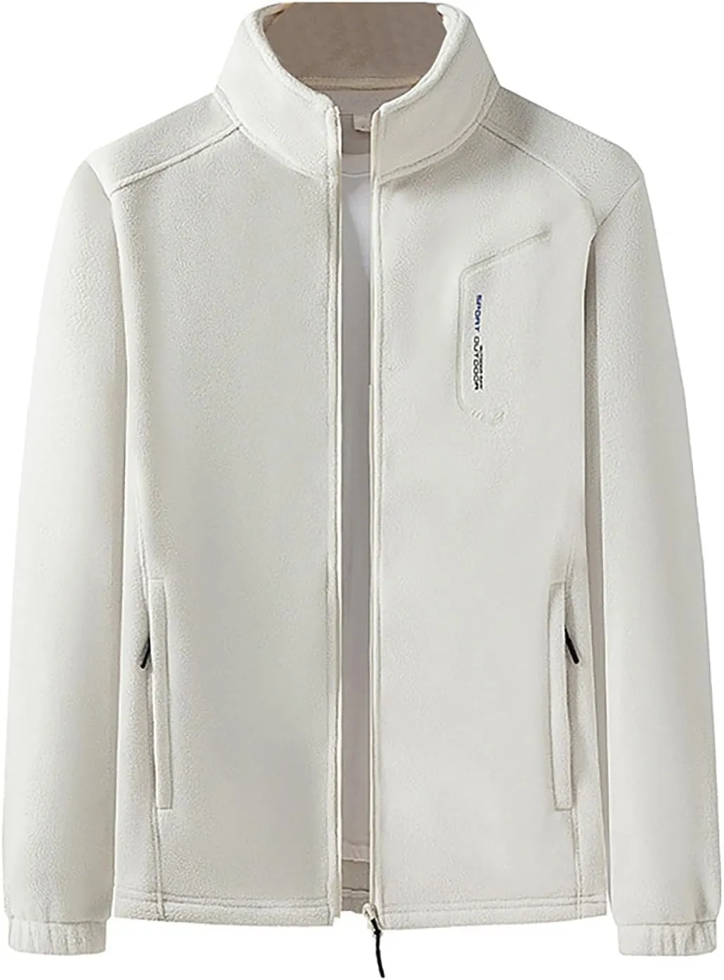 Men's Fleece Jackets Oversized Casual Full Zip Coats Outdoor Sports Hunting Coats with Zipper Pockets Winter Warm Jacket