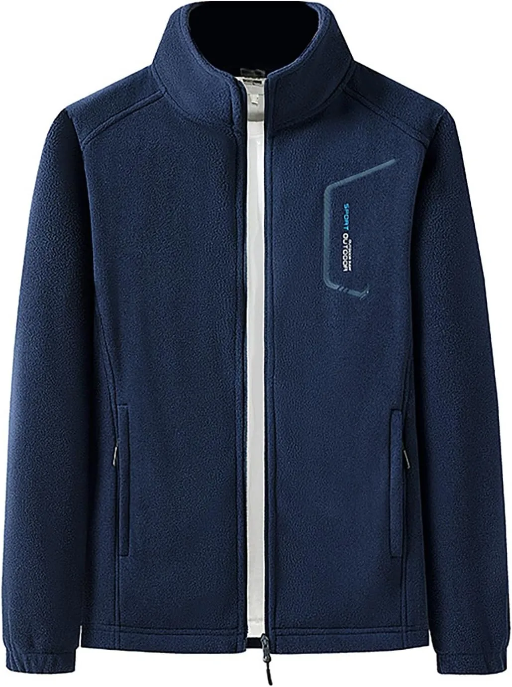 Men's Fleece Jackets Oversized Casual Full Zip Coats Outdoor Sports Hunting Coats with Zipper Pockets Winter Warm Jacket
