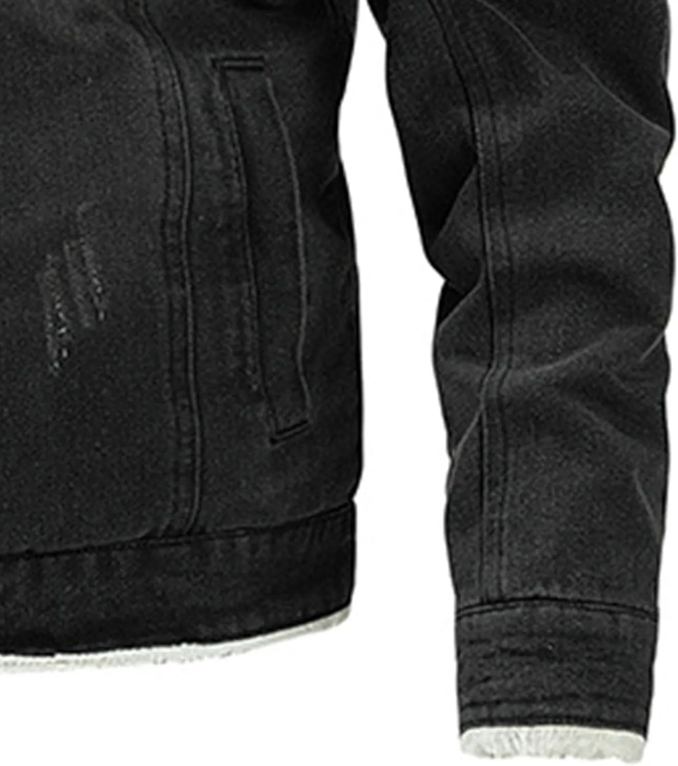 Men's Fleece Lined Denim Jacket Lapel Single-Breasted Fit Denim Coat Winter Trucker Cowboy Jean Jacket