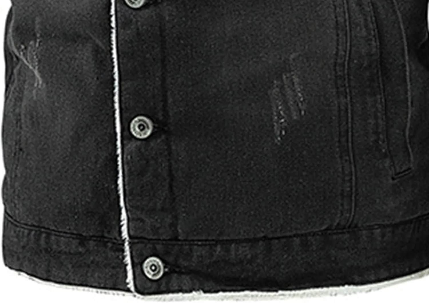 Men's Fleece Lined Denim Jacket Lapel Single-Breasted Fit Denim Coat Winter Trucker Cowboy Jean Jacket