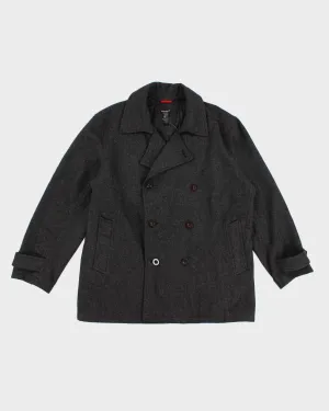 Men's Grey Guess Wool Blend Pea Coat - XL