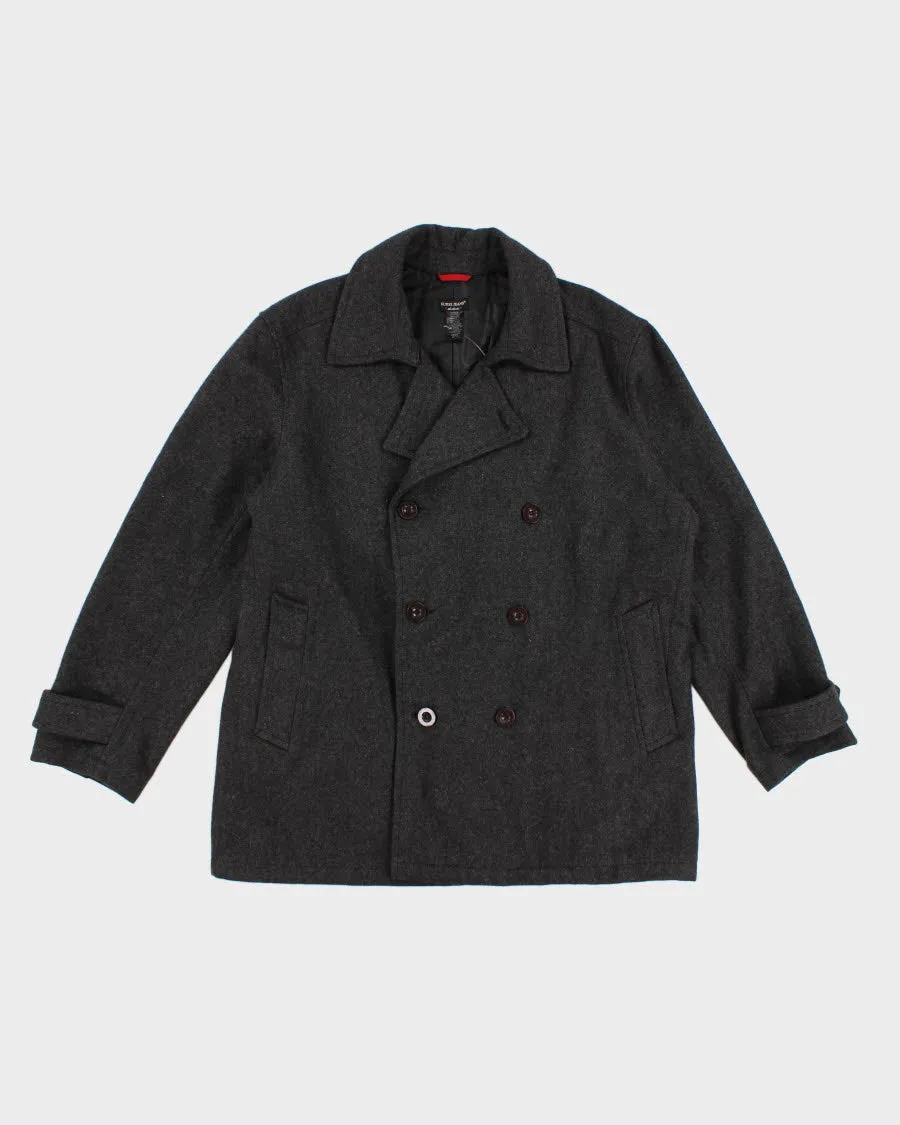 Men's Grey Guess Wool Blend Pea Coat - XL