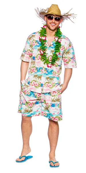 Men's Hawaiian Tropical Beach Floral Costume