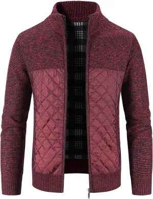 Men's Knitted Cardigan Jackets V Neck Button Down Fleece Lined Thermal Coats Autumn Winter Thicken Warm Casual Outerwear