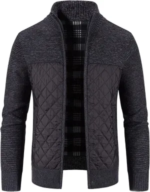 Men's Knitted Cardigan Jackets V Neck Button Down Fleece Lined Thermal Coats Autumn Winter Thicken Warm Casual Outerwear