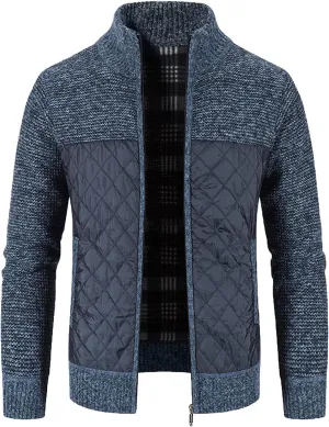 Men's Knitted Cardigan Jackets V Neck Button Down Fleece Lined Thermal Coats Autumn Winter Thicken Warm Casual Outerwear