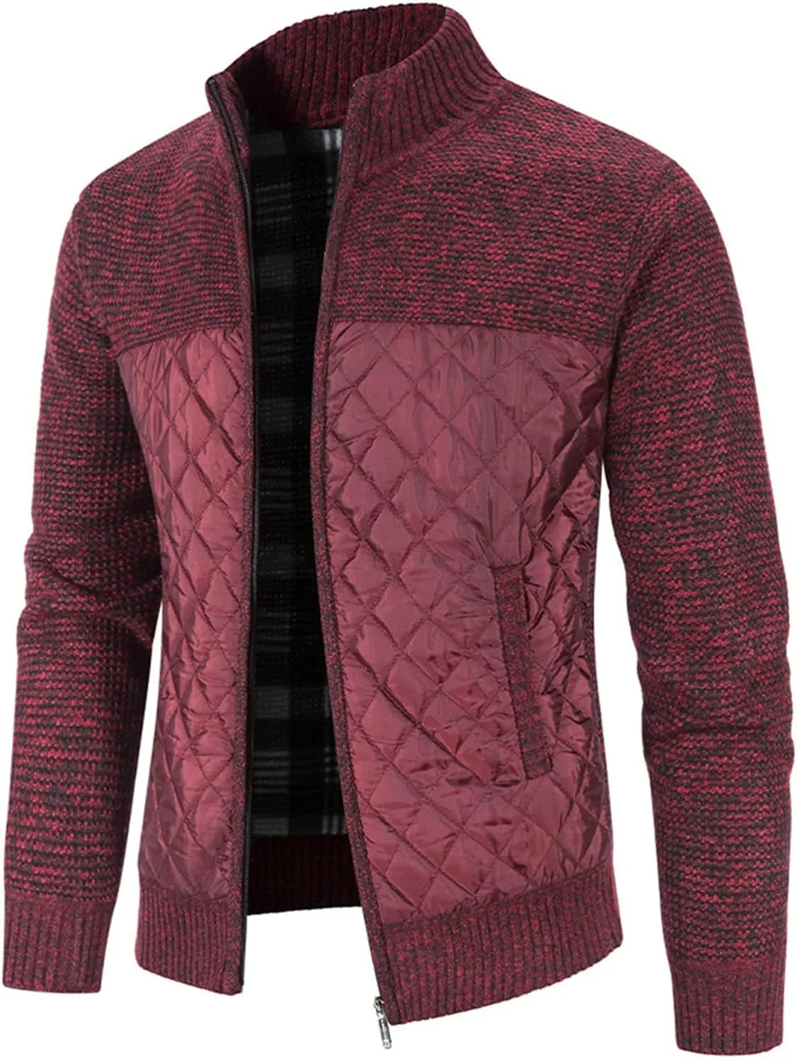 Men's Knitted Cardigan Jackets V Neck Button Down Fleece Lined Thermal Coats Autumn Winter Thicken Warm Casual Outerwear