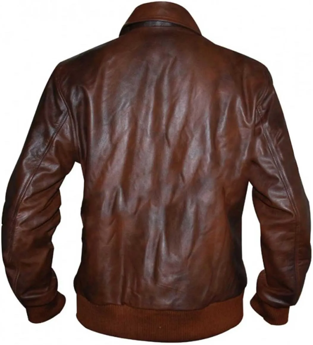 Mens Leather Bomber Jacket Genuine Lambskin Leather Casual Biker Zip Up Leather Jacket