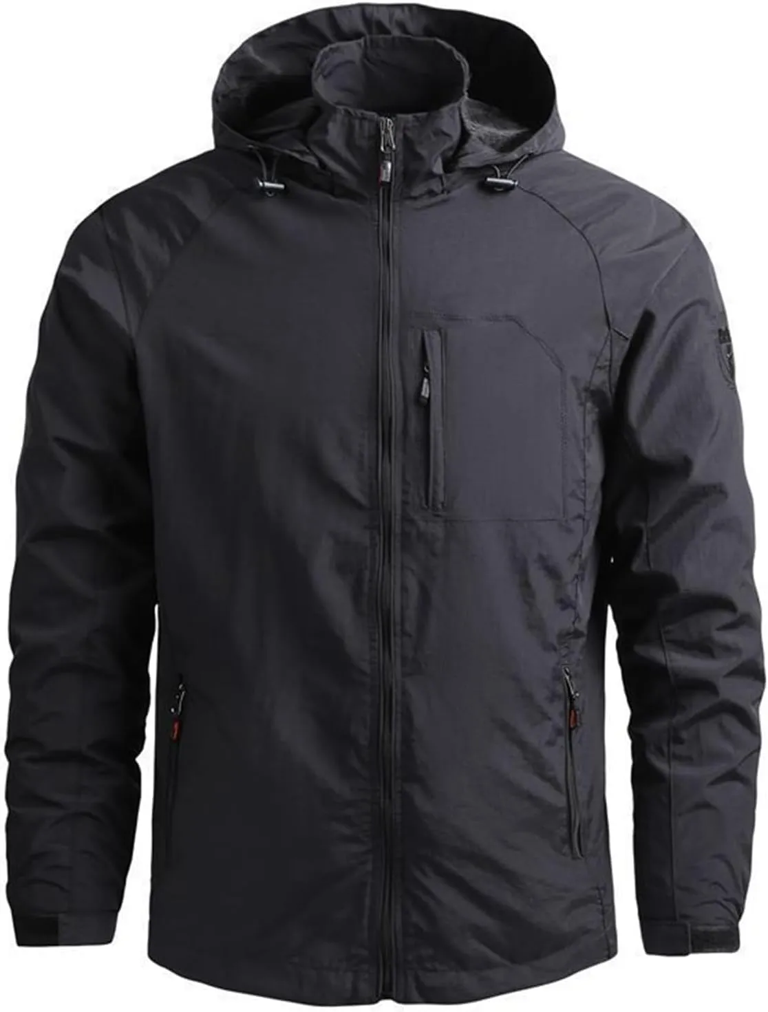 Men's Lightweight Fall Shell Hooded Outdoor Waterproof Rain Jacket Raincoat Hiking Windbreake Jackets