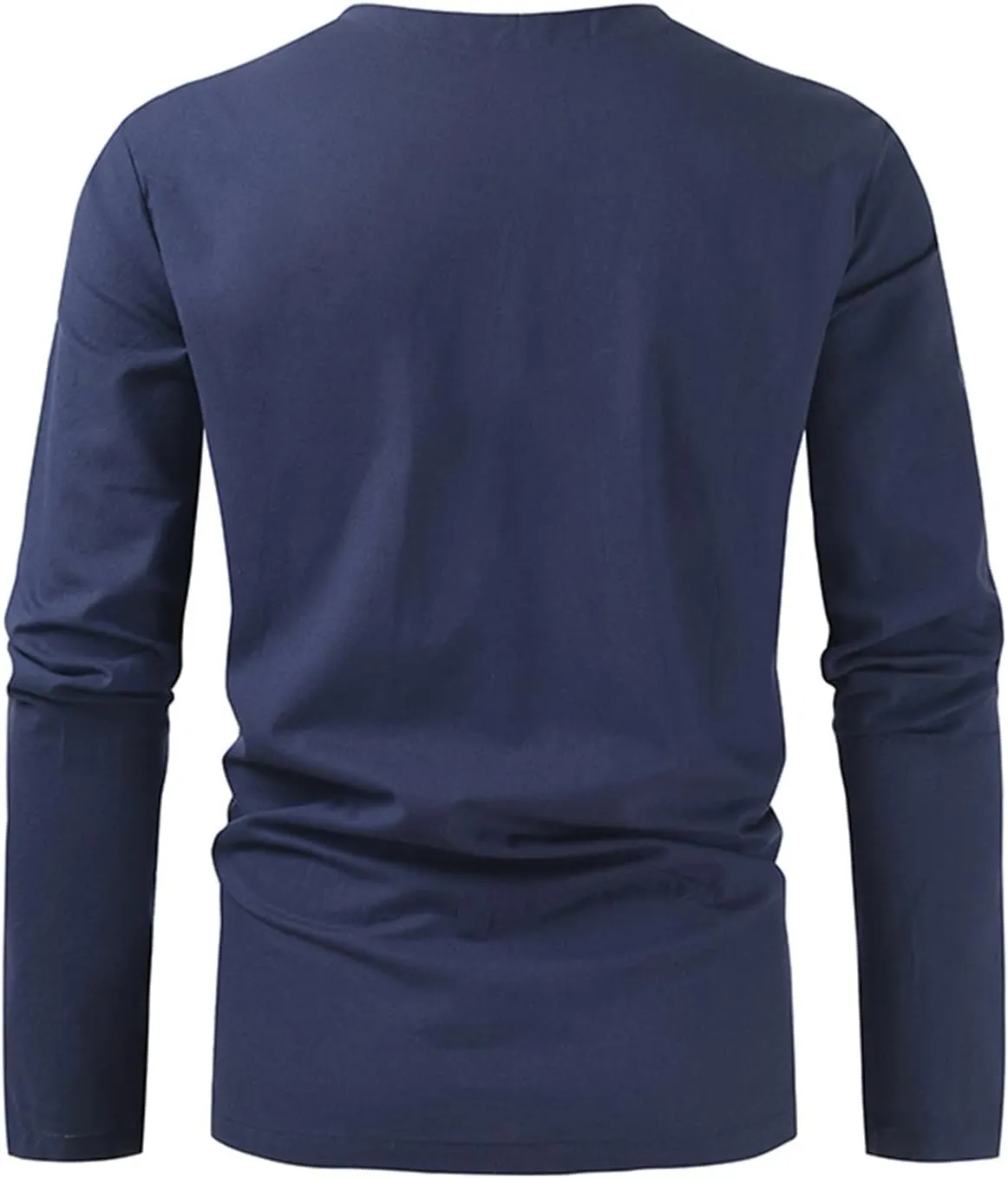 Mens Linen Shirts Long Sleeve Slim Fit V Neck Tshirts Summer Vacation Beach Tops Lightweight Breathable Clothes