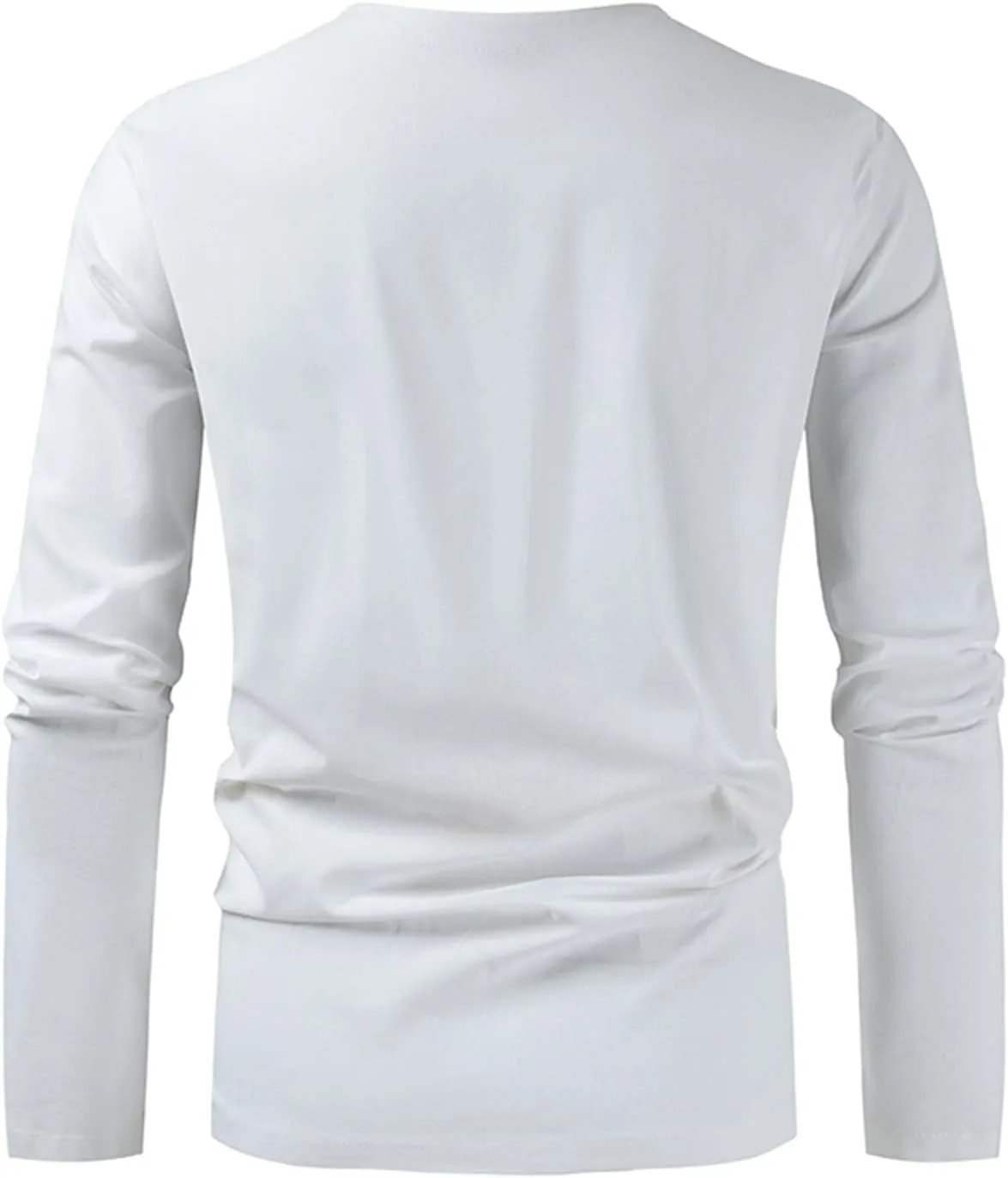 Mens Linen Shirts Long Sleeve Slim Fit V Neck Tshirts Summer Vacation Beach Tops Lightweight Breathable Clothes