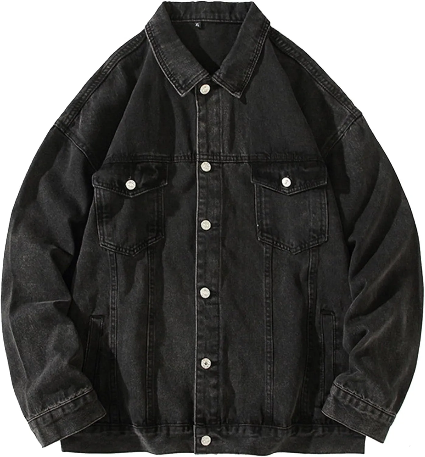 Mens Loose Fit Jean Jacket Slim Fit Casual Outerwear Trucker Coat Lightweight Bomber Denim Jackets