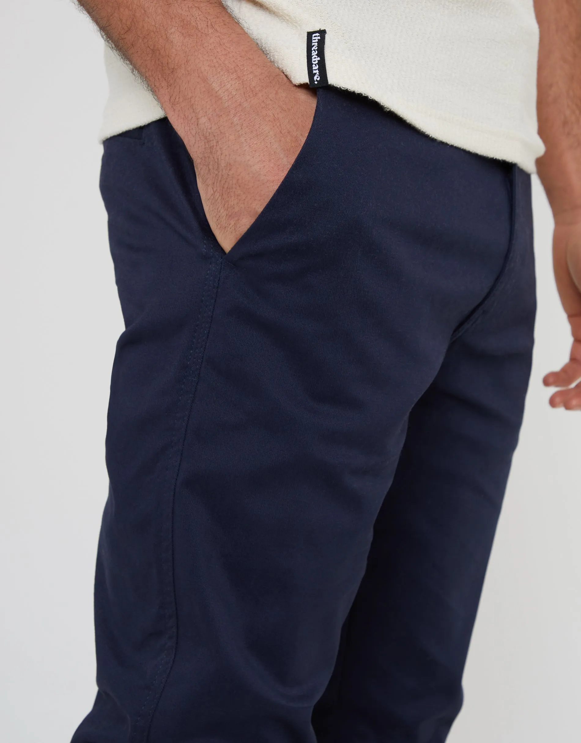 Men's Navy Slim Fit Chino Trousers