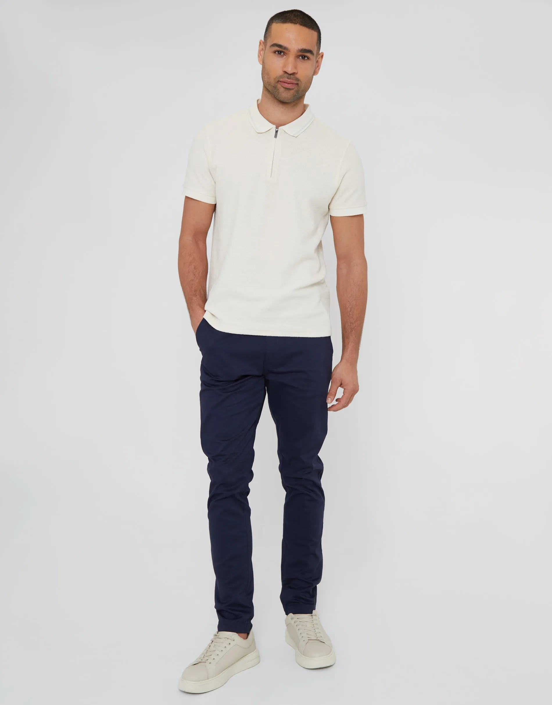 Men's Navy Slim Fit Chino Trousers