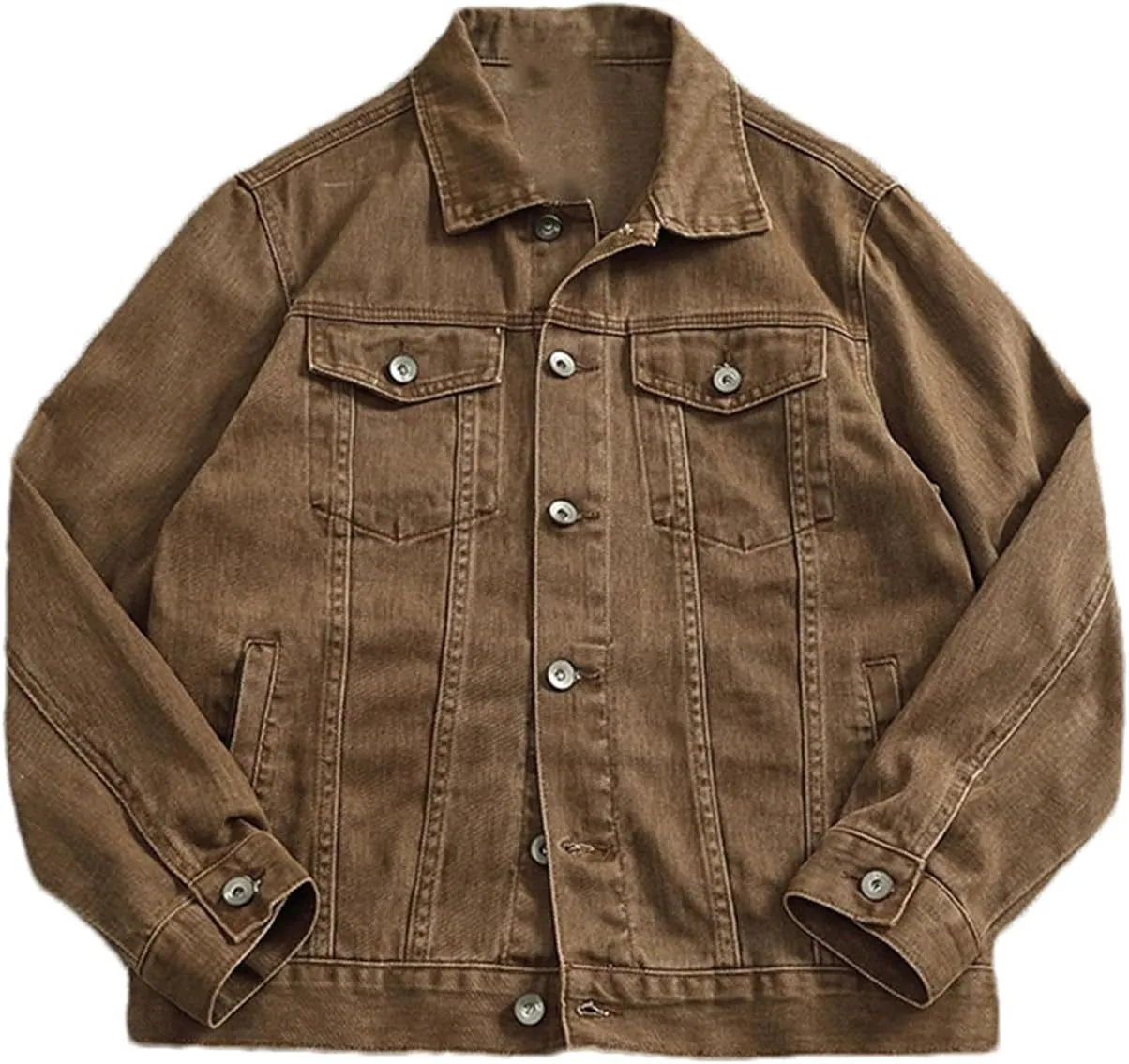 Men's Retro Casual Cotton Denim Cargo Jacket - Fashion Top Trucker Slim Fit Casual Outerwear