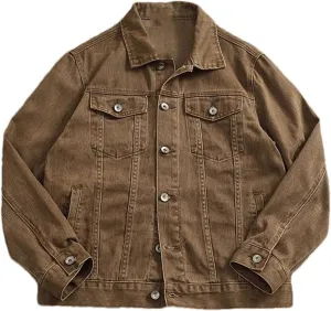 Men's Retro Casual Cotton Denim Cargo Jacket - Fashion Top Trucker Slim Fit Casual Outerwear