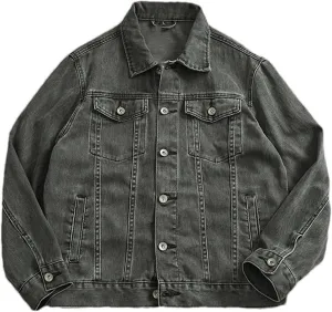 Men's Retro Casual Cotton Denim Cargo Jacket - Fashion Top Trucker Slim Fit Casual Outerwear