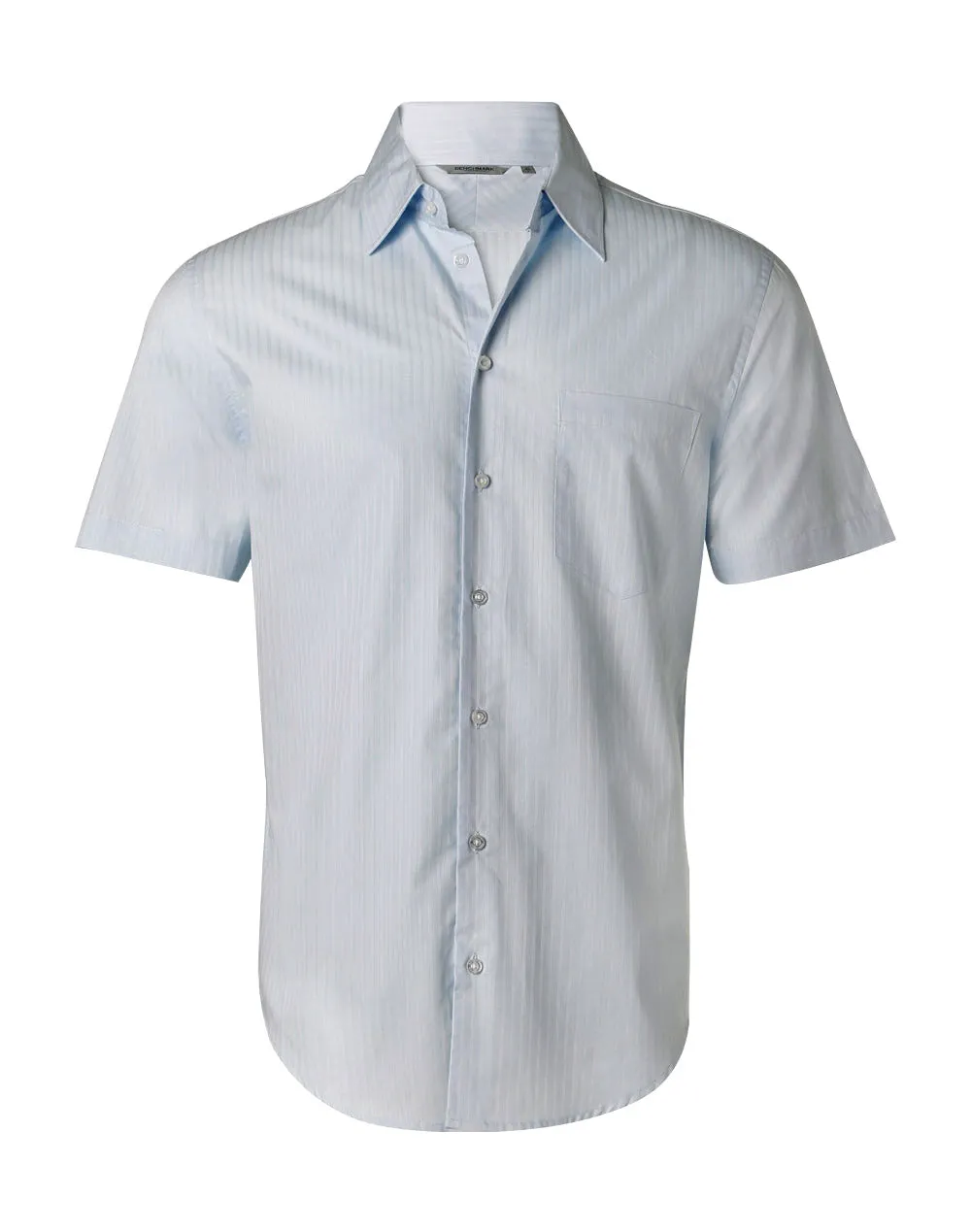 Mens Self Stripe Short Sleeve Shirt - M7100S