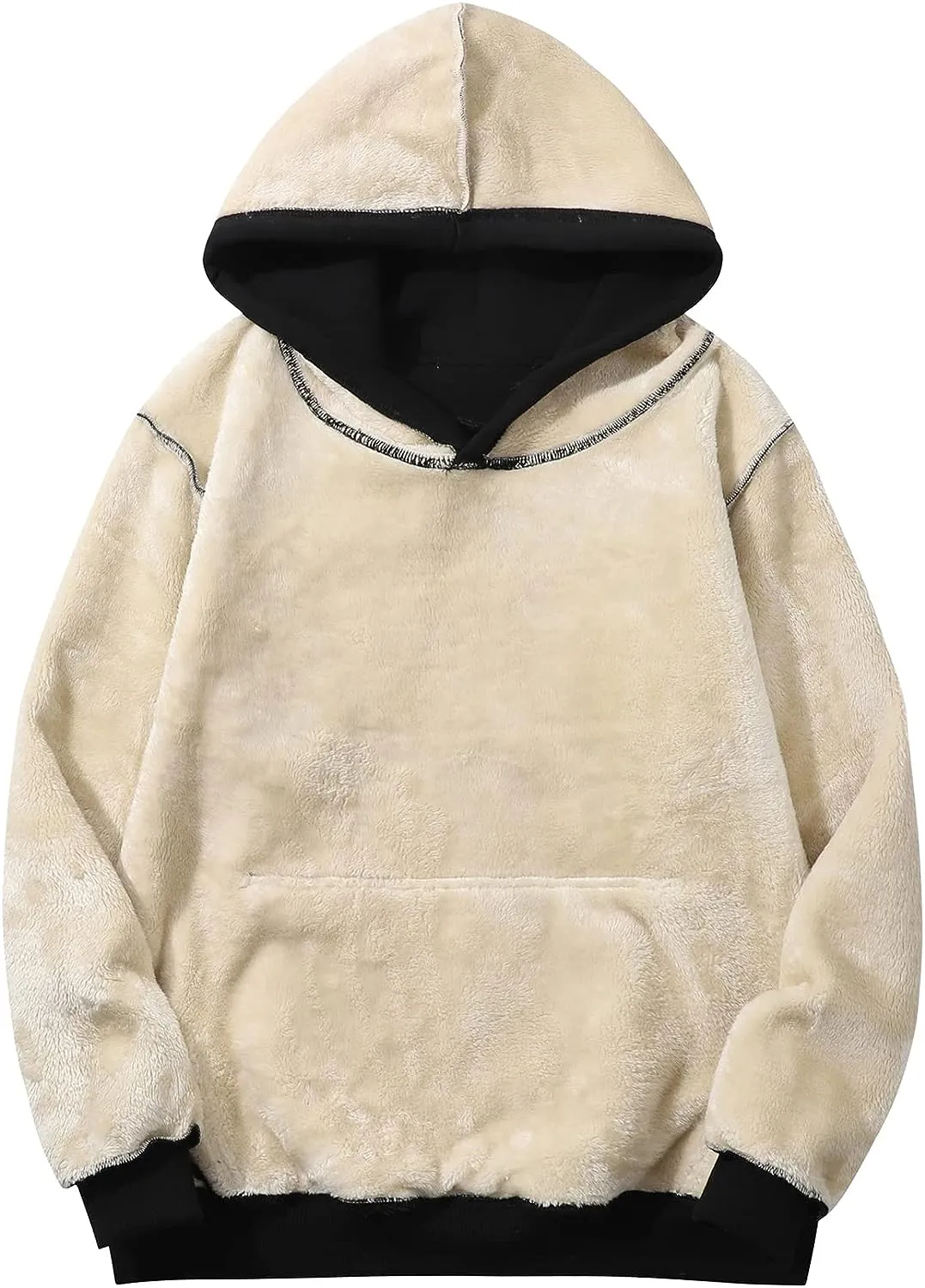 Men's Sherpa Fleece Grey Long Sleeve Hoodie