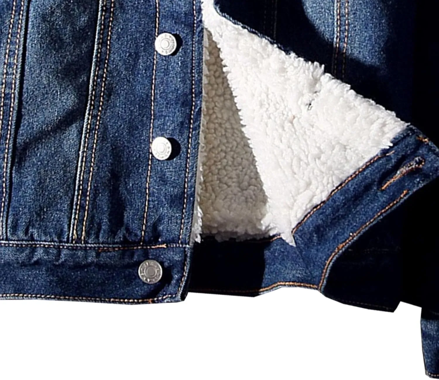 Men's Sherpa Fleece Lined Denim Jacket Thicken Cowboy Jean Jacket Warm Winter Trucker Jacket