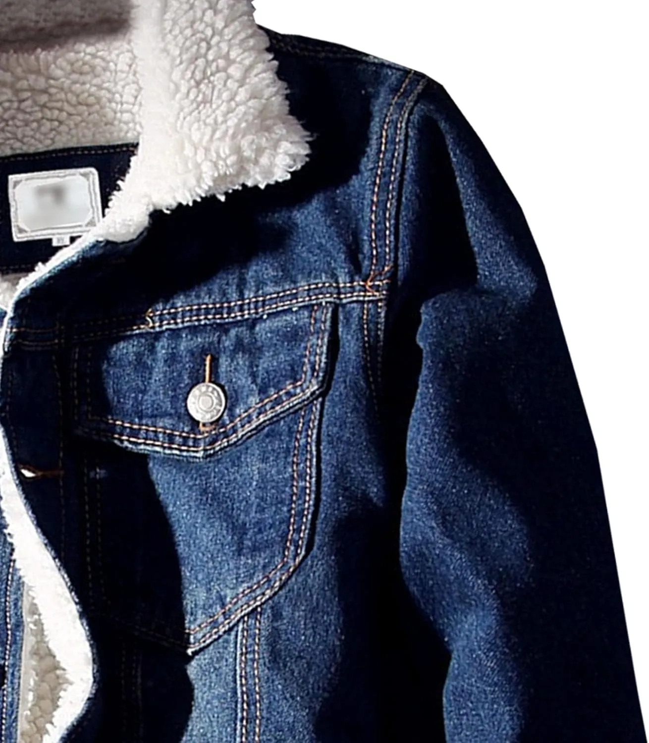 Men's Sherpa Fleece Lined Denim Jacket Thicken Cowboy Jean Jacket Warm Winter Trucker Jacket