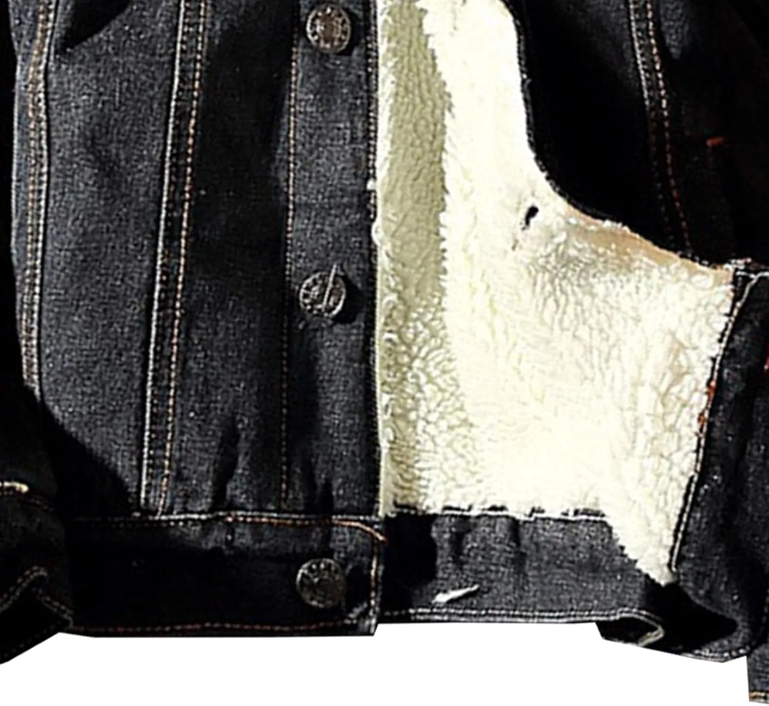 Men's Sherpa Fleece Lined Denim Jacket Thicken Cowboy Jean Jacket Warm Winter Trucker Jacket
