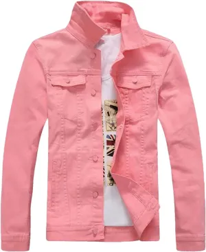 Men's Spring Denim Jacket Classic Slim Fit Casual Outerwear Long-Sleeved Trucker Denim Coats