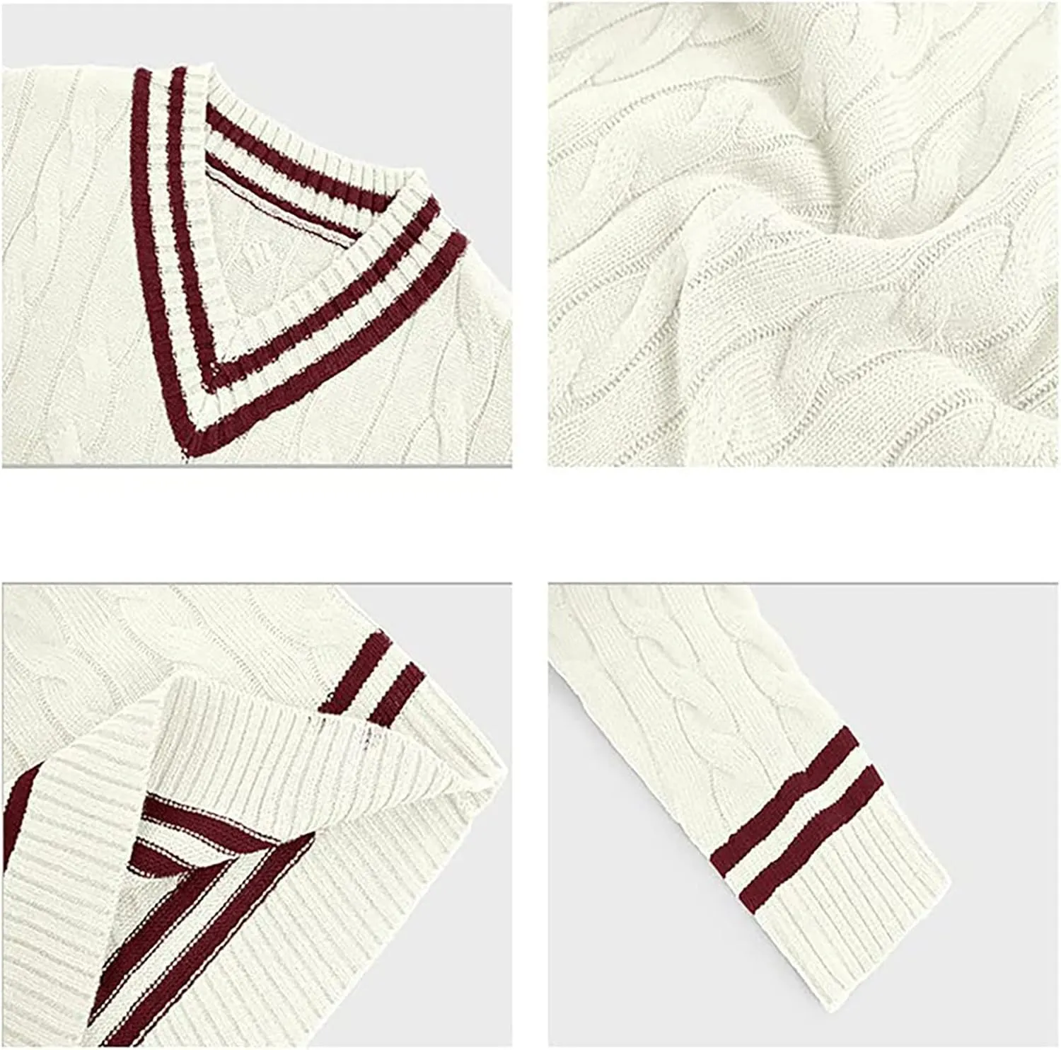 Men's Striped Colorblock Knit Sweater V-Neck Sweater Spring and Autumn Long Sleeve Striped Business Sweater Men's Gift