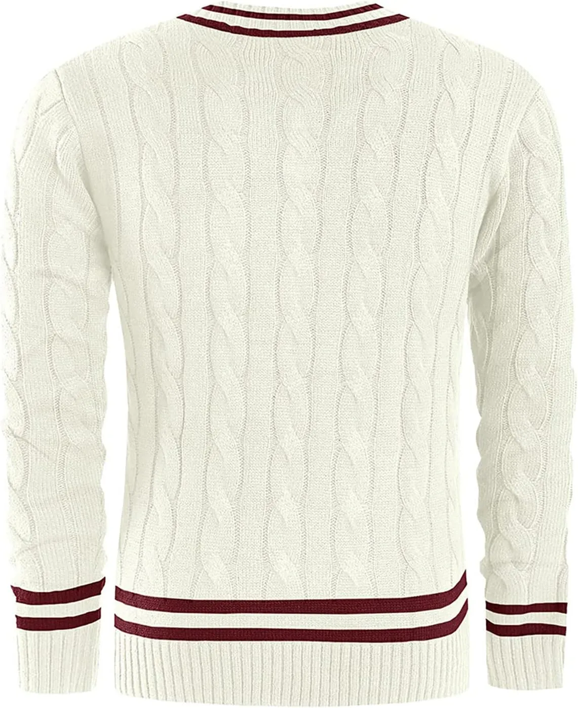 Men's Striped Colorblock Knit Sweater V-Neck Sweater Spring and Autumn Long Sleeve Striped Business Sweater Men's Gift