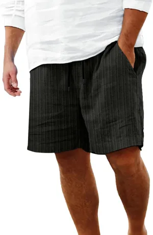 Mens Summer Cotton Linen Shorts Fashion Slim Five Minute Pants Beach Shorts Men'S Cotton Mens Summer Cotton Linen