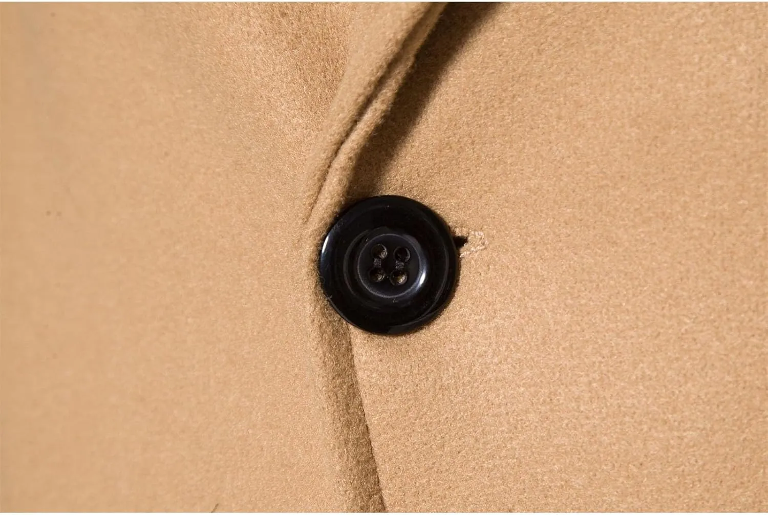Men's Trench Coat Fashion Easy Notch Lapel Business Casual Fleece Jacket Solid Long Pea Coat Windbreaker Overcoat