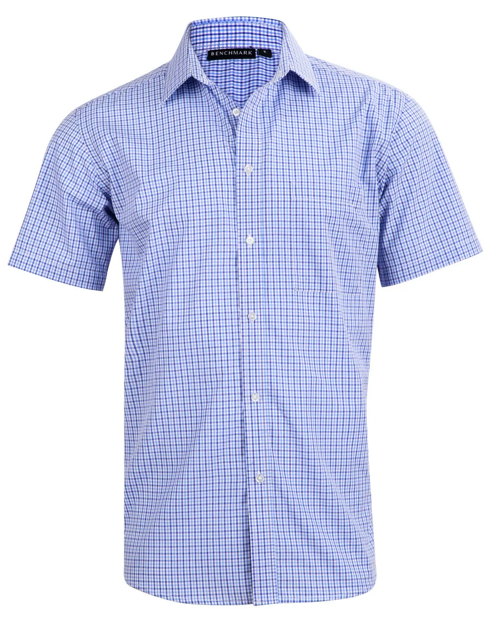 Mens Two Tone Gingham Short Sleeve Shirt - M7320S
