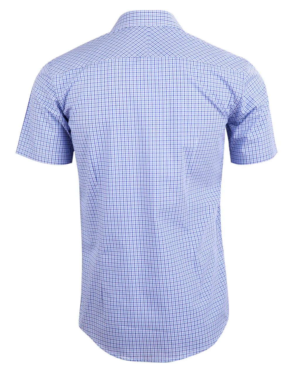 Mens Two Tone Gingham Short Sleeve Shirt - M7320S