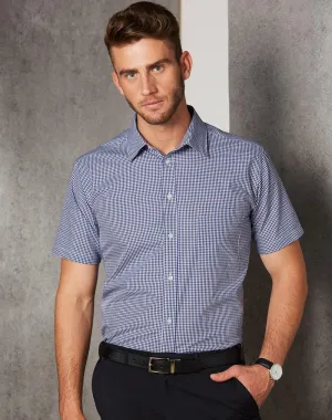 Mens Two Tone Gingham Short Sleeve Shirt - M7320S