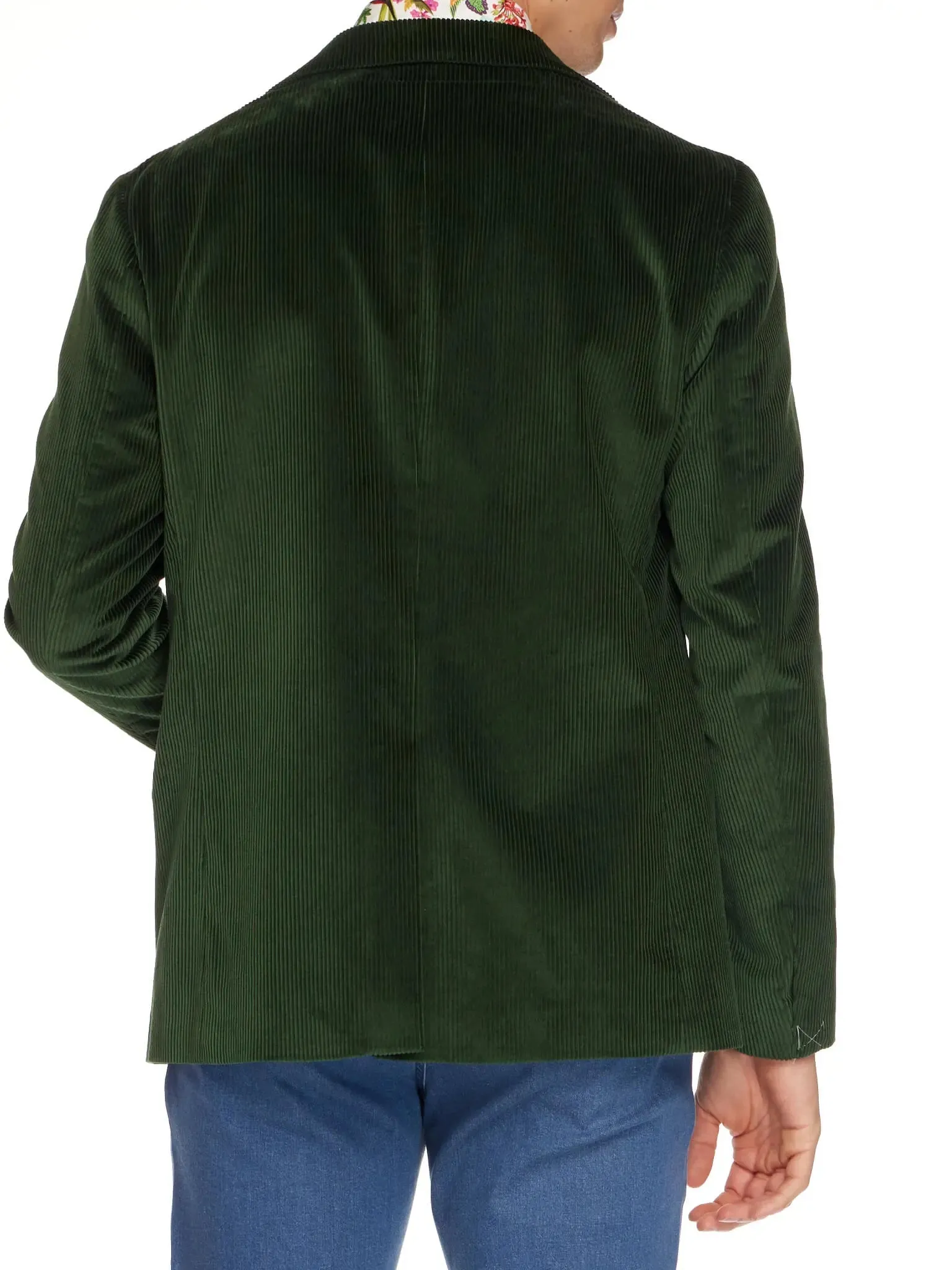 Men's Unconstructed Cotton Corduroy Jacket In Bottle Green