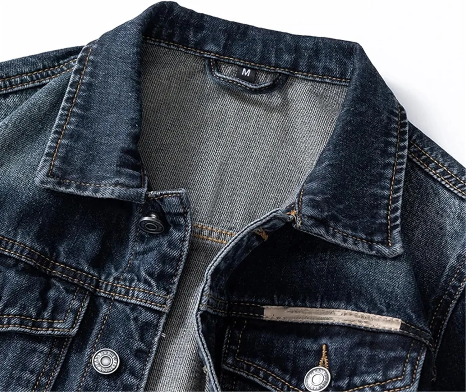 Men's Vintage Loose Casual Denim Jacket Workwear Tops For Casual Clothing Trucker Slim Fit Casual Outerwear