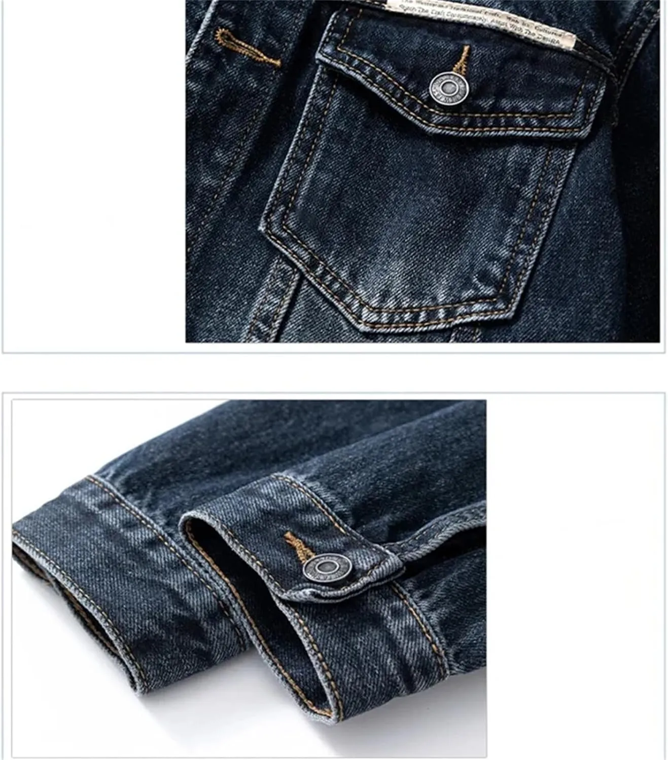 Men's Vintage Loose Casual Denim Jacket Workwear Tops For Casual Clothing Trucker Slim Fit Casual Outerwear