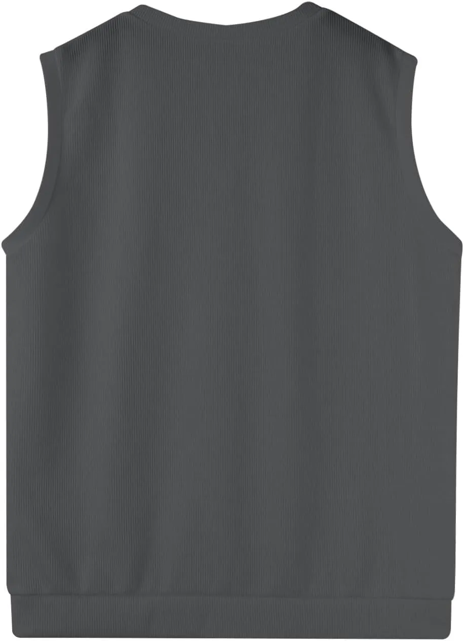Men's Wool Blended Vest Sweater Vest V Neck Sleeveless Sweater Slim Relaxed Fit Casual Knitted Pullover Sweater 2025